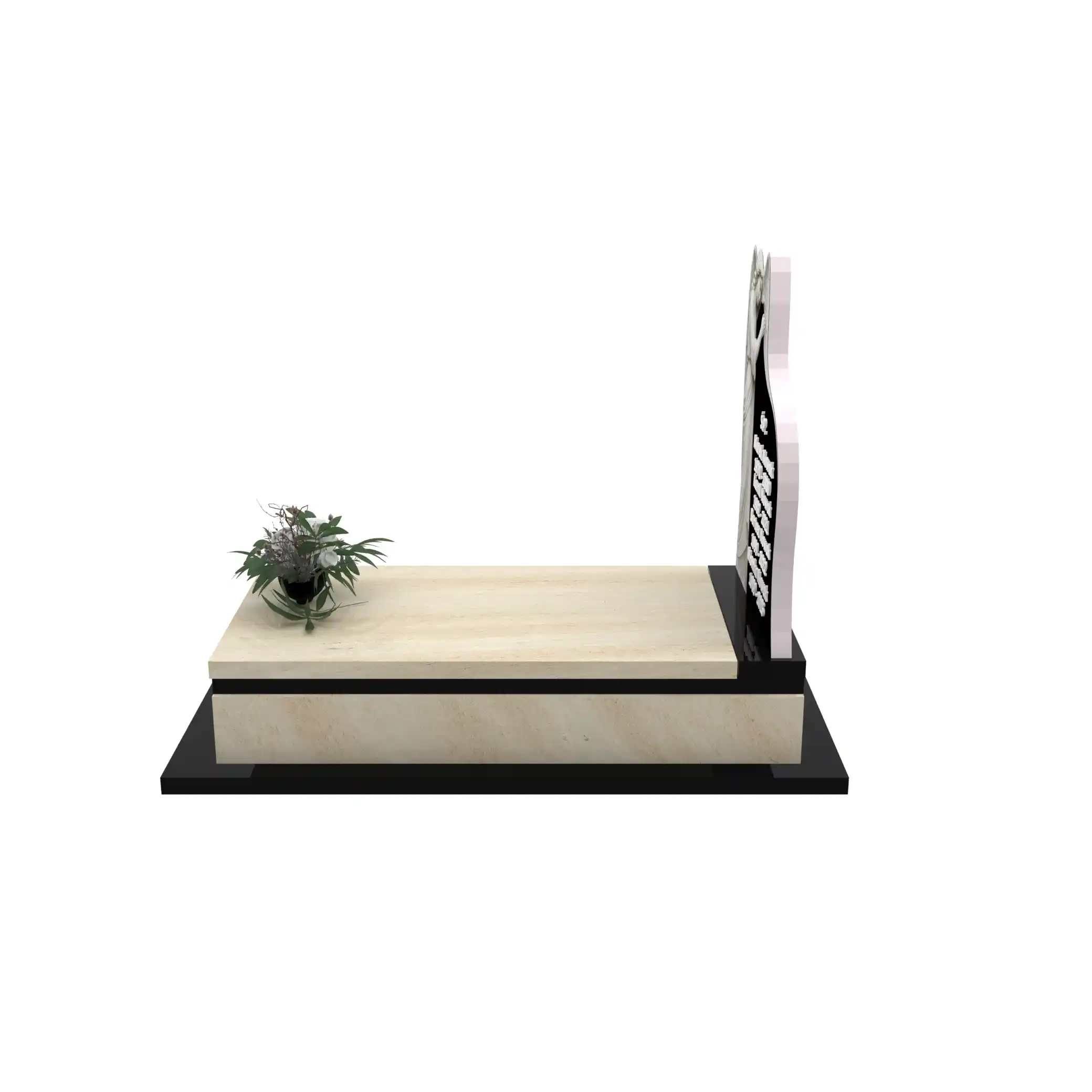 Nagrobek pojedynczy z rzeźbą anioła, wykonany z wysokiej jakości granitu CK 155+360 – photo №3