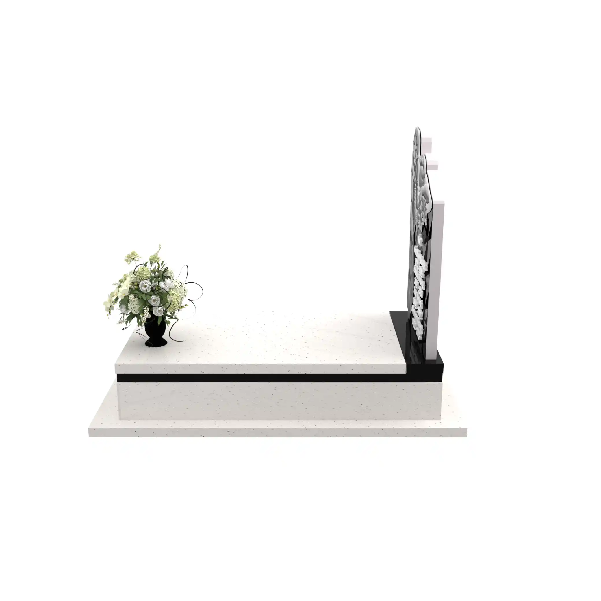 Nagrobek pojedynczy z rzeźbą anioła symbolizującego opiekę i spokój, wykonany z granitu CK 156+360 – photo №3