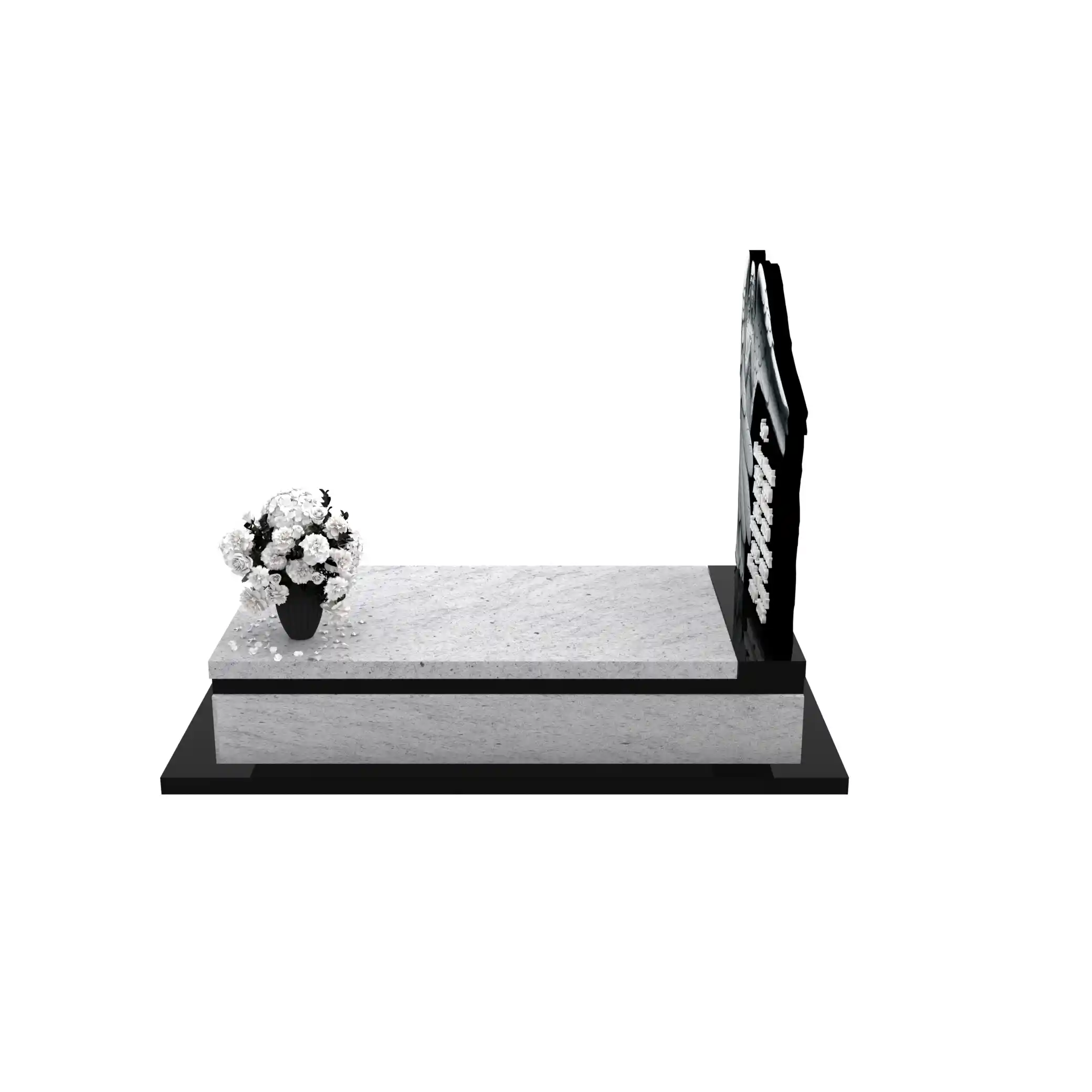 Nagrobek pojedynczy z rzeźbą anioła ze skrzydłami, wykonany z granitu CK 153+360 – photo №3