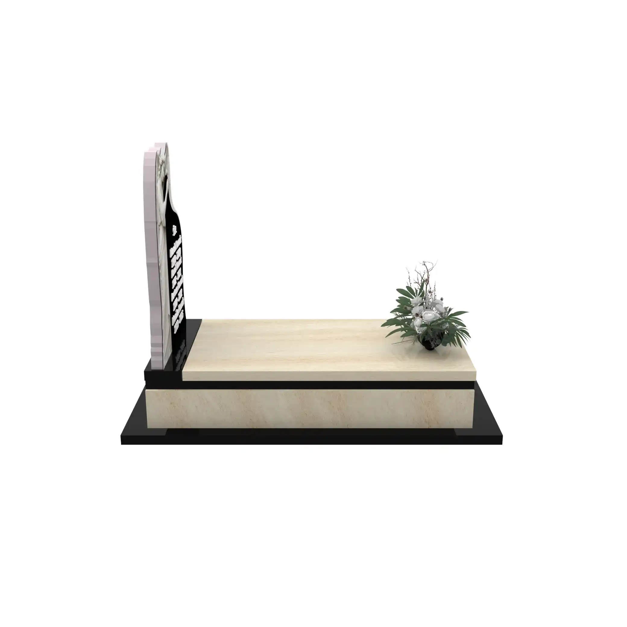 Nagrobek pojedynczy z rzeźbą anioła, wykonany z wysokiej jakości granitu CK 155+360 – photo №9