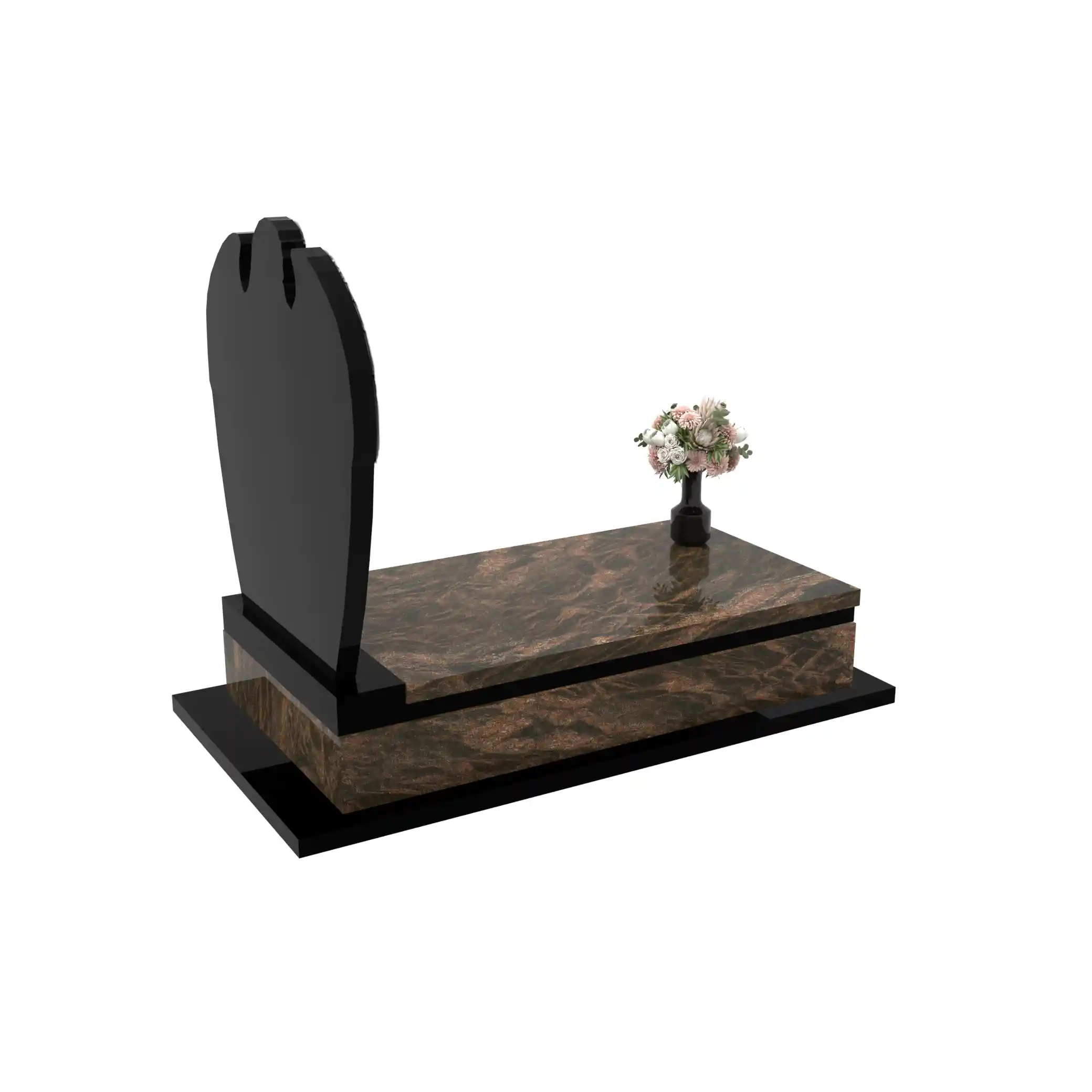 Nagrobek pojedynczy z rzeźbą anioła z granitu CK 154+360 – photo №8