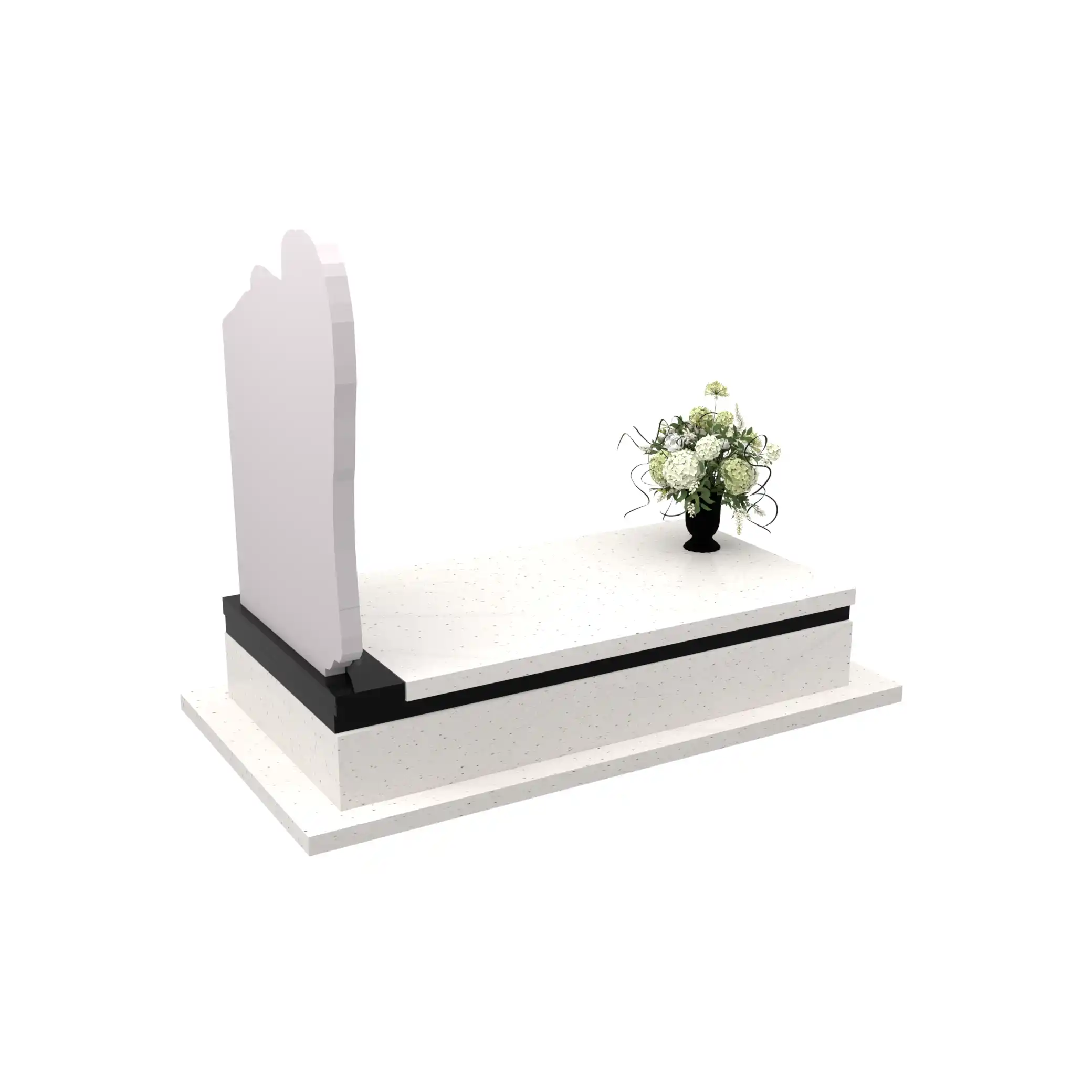 Nagrobek pojedynczy z rzeźbą anioła symbolizującego opiekę i spokój, wykonany z granitu CK 156+360 – photo №8