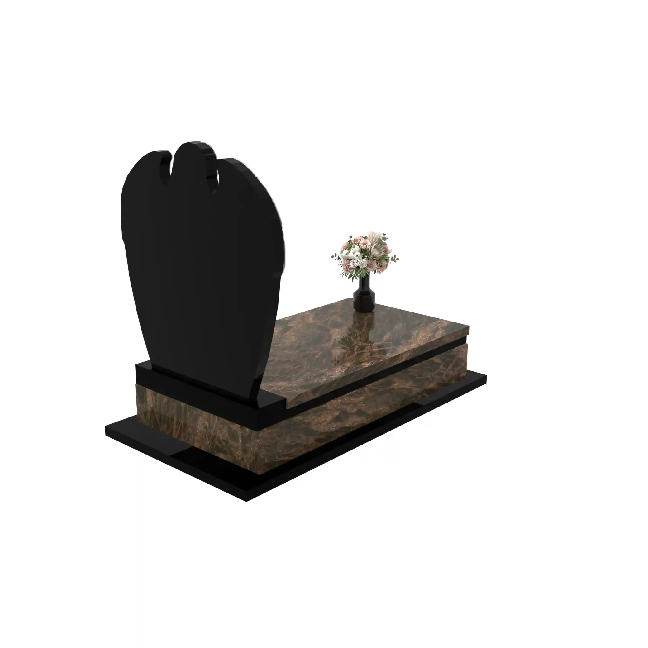 Nagrobek pojedynczy z rzeźbą anioła z granitu CK 154+360 – photo №7