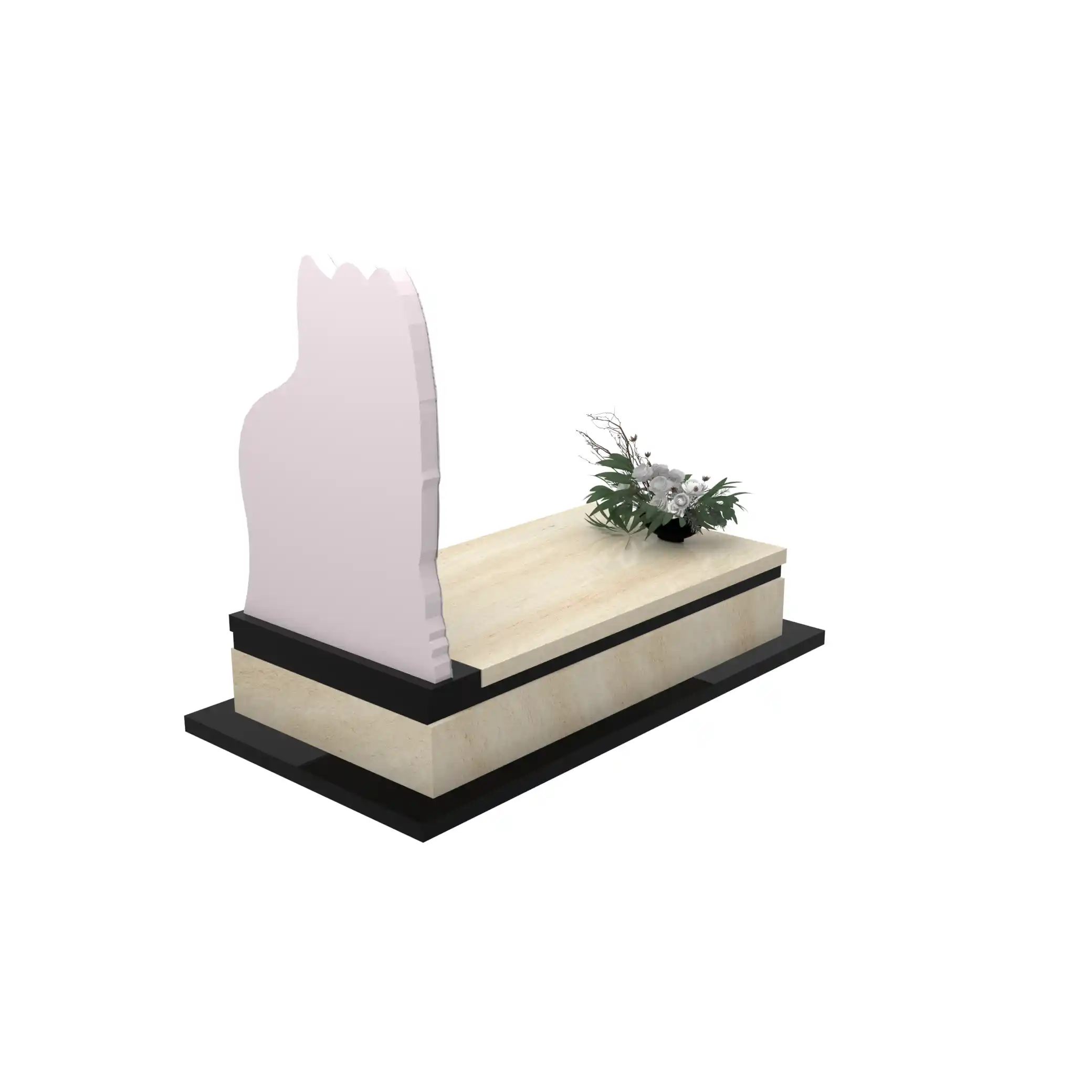 Nagrobek pojedynczy z rzeźbą anioła, wykonany z wysokiej jakości granitu CK 155+360 – photo №7