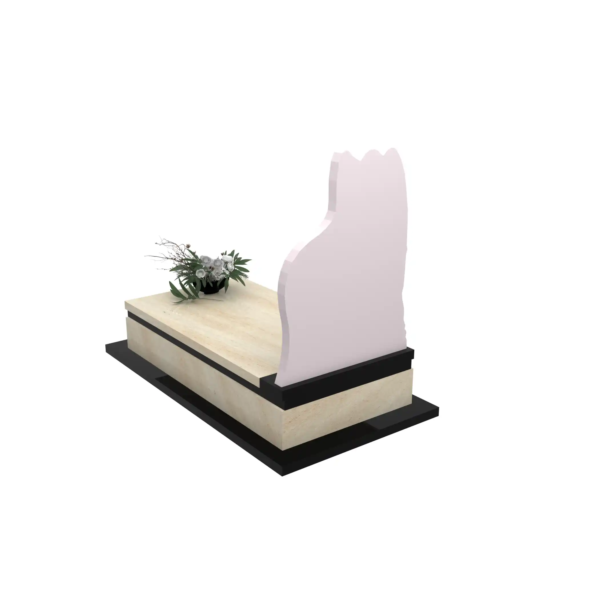 Nagrobek pojedynczy z rzeźbą anioła, wykonany z wysokiej jakości granitu CK 155+360 – photo №5