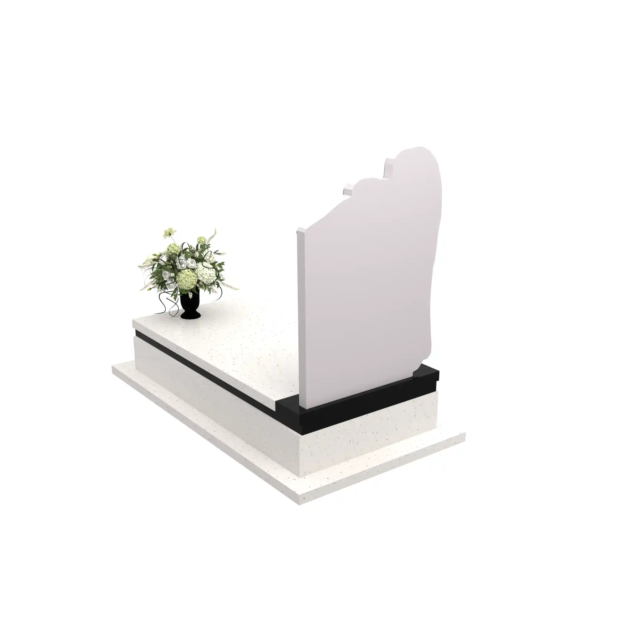 Nagrobek pojedynczy z rzeźbą anioła symbolizującego opiekę i spokój, wykonany z granitu CK 156+360 – photo №5