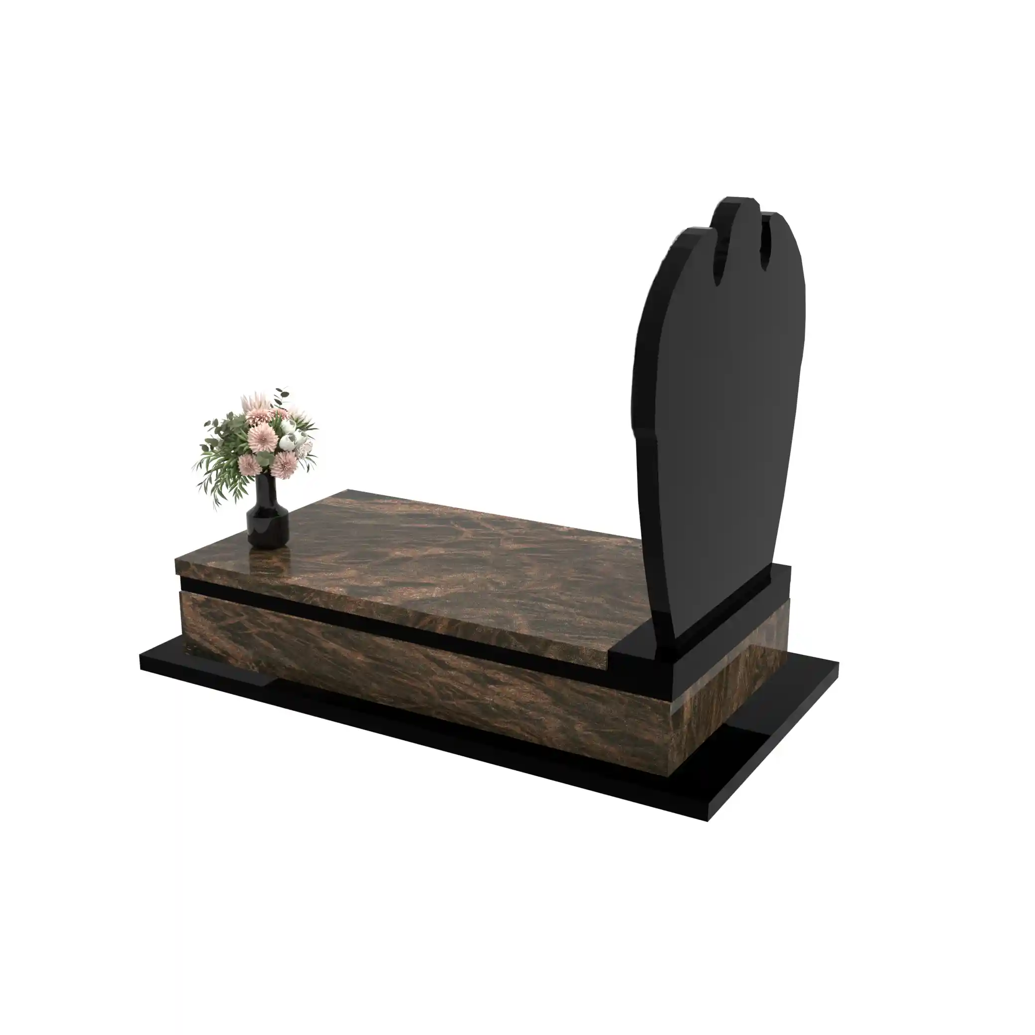 Nagrobek pojedynczy z rzeźbą anioła z granitu CK 154+360 – photo №4