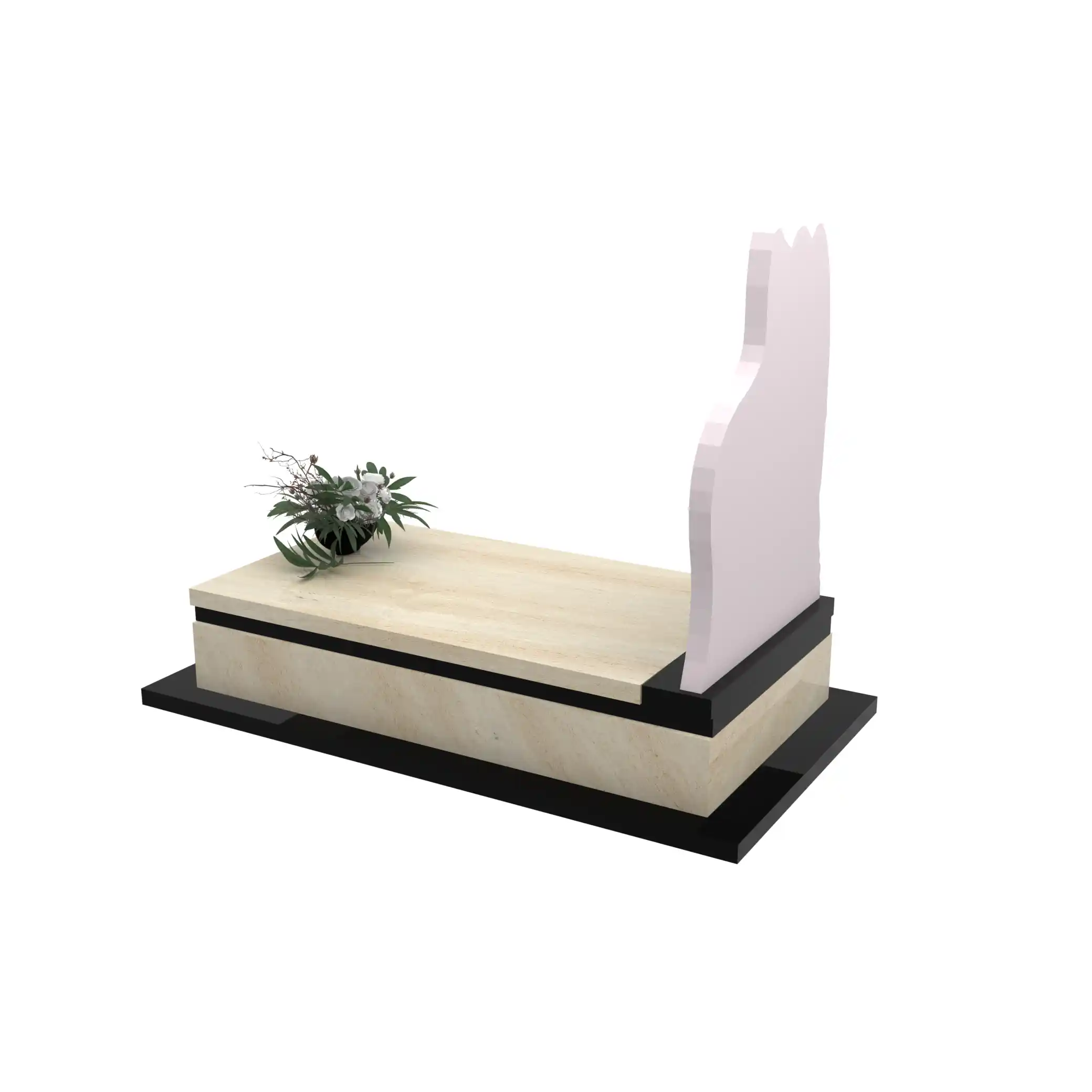 Nagrobek pojedynczy z rzeźbą anioła, wykonany z wysokiej jakości granitu CK 155+360 – photo №4