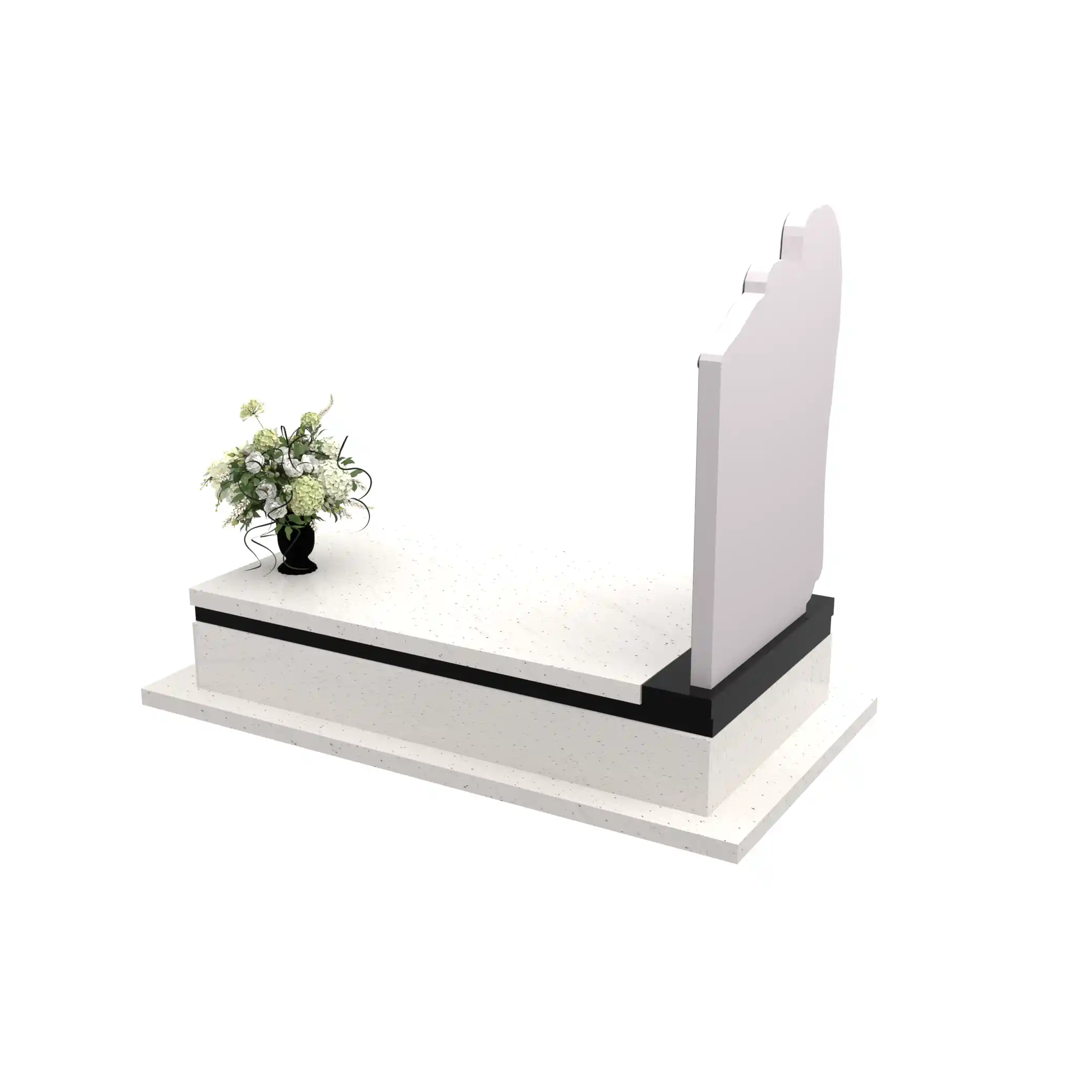 Nagrobek pojedynczy z rzeźbą anioła symbolizującego opiekę i spokój, wykonany z granitu CK 156+360 – photo №4