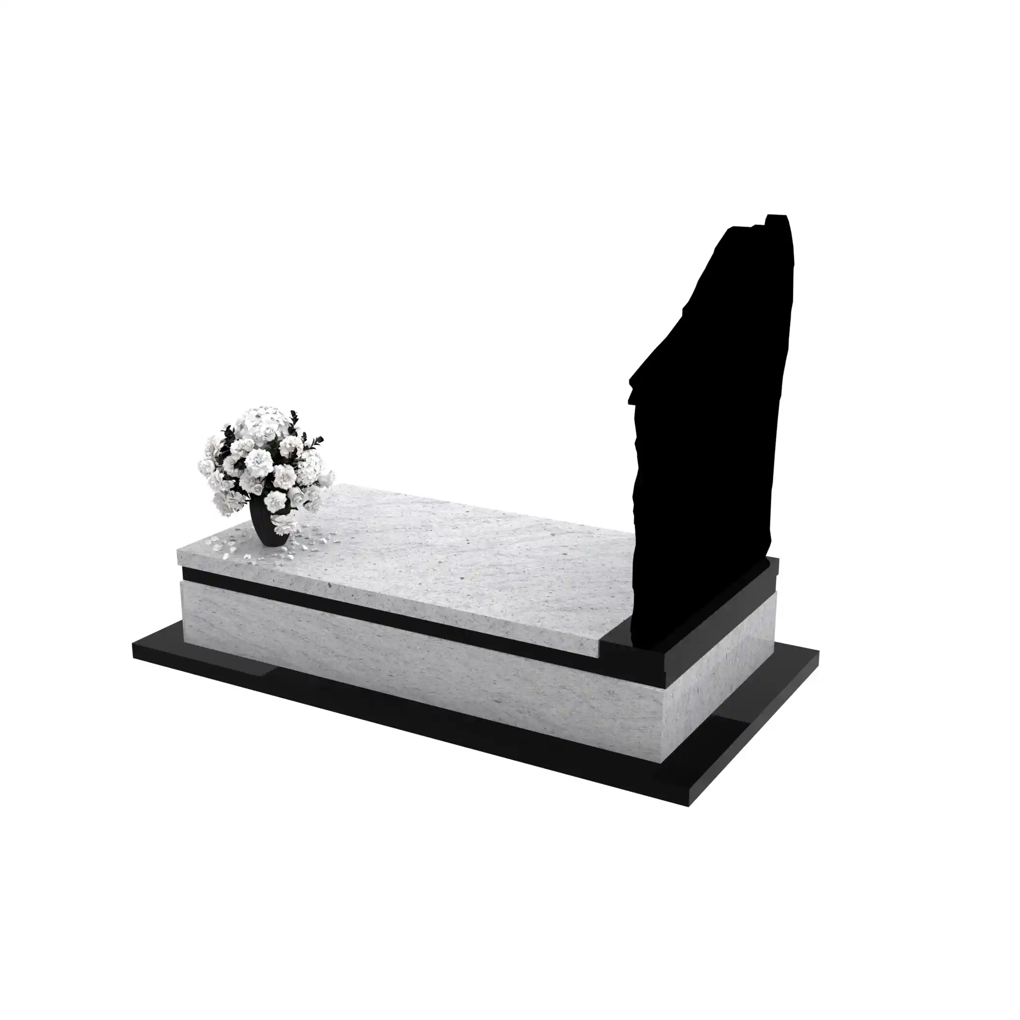 Nagrobek pojedynczy z rzeźbą anioła ze skrzydłami, wykonany z granitu CK 153+360 – photo №4