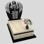 Nagrobek pojedynczy z rzeźbą anioła z granitu CK 154 zdjęcie 30