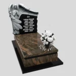 Nagrobek pojedynczy z rzeźbą anioła ze skrzydłami, wykonany z granitu CK 153 zdjęcie 31