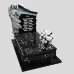 Nagrobek pojedynczy z rzeźbą anioła ze skrzydłami, wykonany z granitu CK 153 zdjęcie 32