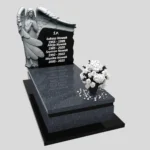 Nagrobek pojedynczy z rzeźbą anioła ze skrzydłami, wykonany z granitu CK 153 zdjęcie 33