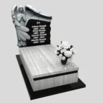 Nagrobek pojedynczy z rzeźbą anioła ze skrzydłami, wykonany z granitu CK 153 zdjęcie 34