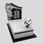 Nagrobek pojedynczy z rzeźbą anioła ze skrzydłami, wykonany z granitu CK 153 zdjęcie 35