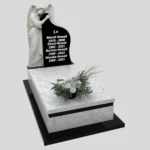 Nagrobek pojedynczy z rzeźbą anioła, wykonany z wysokiej jakości granitu CK 155 zdjęcie 33