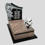 Nagrobek pojedynczy z rzeźbą anioła ze skrzydłami, wykonany z granitu CK 153 zdjęcie 36