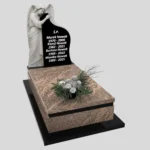 Nagrobek pojedynczy z rzeźbą anioła, wykonany z wysokiej jakości granitu CK 155 zdjęcie 34