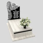 Nagrobek pojedynczy z rzeźbą anioła symbolizującego opiekę i spokój, wykonany z granitu CK 156 zdjęcie 36