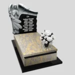 Nagrobek pojedynczy z rzeźbą anioła ze skrzydłami, wykonany z granitu CK 153 zdjęcie 37