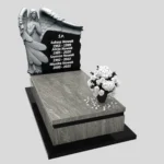 Nagrobek pojedynczy z rzeźbą anioła ze skrzydłami, wykonany z granitu CK 153 zdjęcie 38