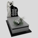 Nagrobek pojedynczy z rzeźbą anioła, wykonany z wysokiej jakości granitu CK 155 zdjęcie 37