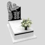 Nagrobek pojedynczy z rzeźbą anioła symbolizującego opiekę i spokój, wykonany z granitu CK 156 zdjęcie 39