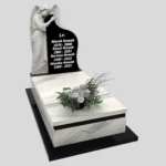 Nagrobek pojedynczy z rzeźbą anioła, wykonany z wysokiej jakości granitu CK 155 zdjęcie 38