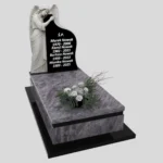 Nagrobek pojedynczy z rzeźbą anioła, wykonany z wysokiej jakości granitu CK 155 zdjęcie 40