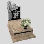 Nagrobek pojedynczy z rzeźbą anioła symbolizującego opiekę i spokój, wykonany z granitu CK 156 zdjęcie 42
