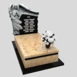 Nagrobek pojedynczy z rzeźbą anioła ze skrzydłami, wykonany z granitu CK 153 zdjęcie 43