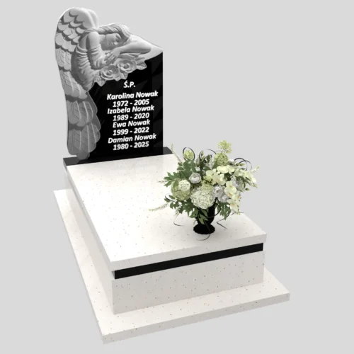 Nagrobki Warszawa-Nagrobek pojedyncze z rzeźba anioła CK 156 wzór 26