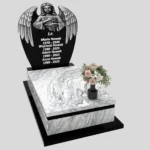 Nagrobek pojedynczy z rzeźbą anioła z granitu CK 154 zdjęcie 44