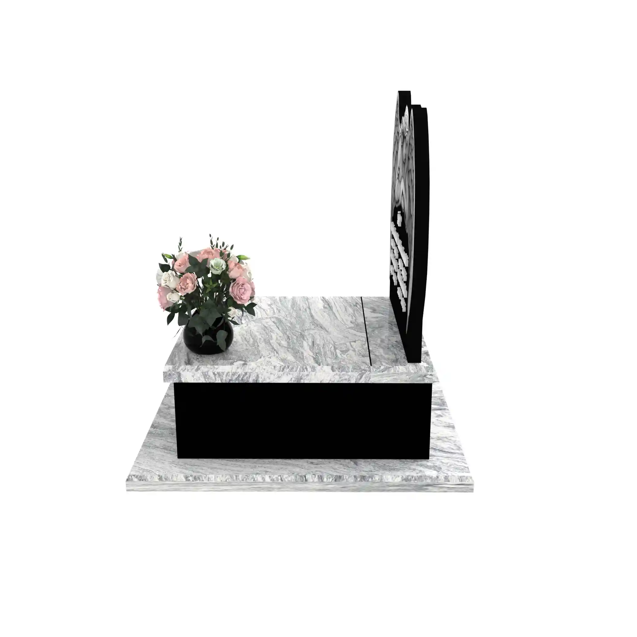 Nagrobek urnowy z rzeźbą anioła ze skrzydłami z granitu U 106+360 – photo №3