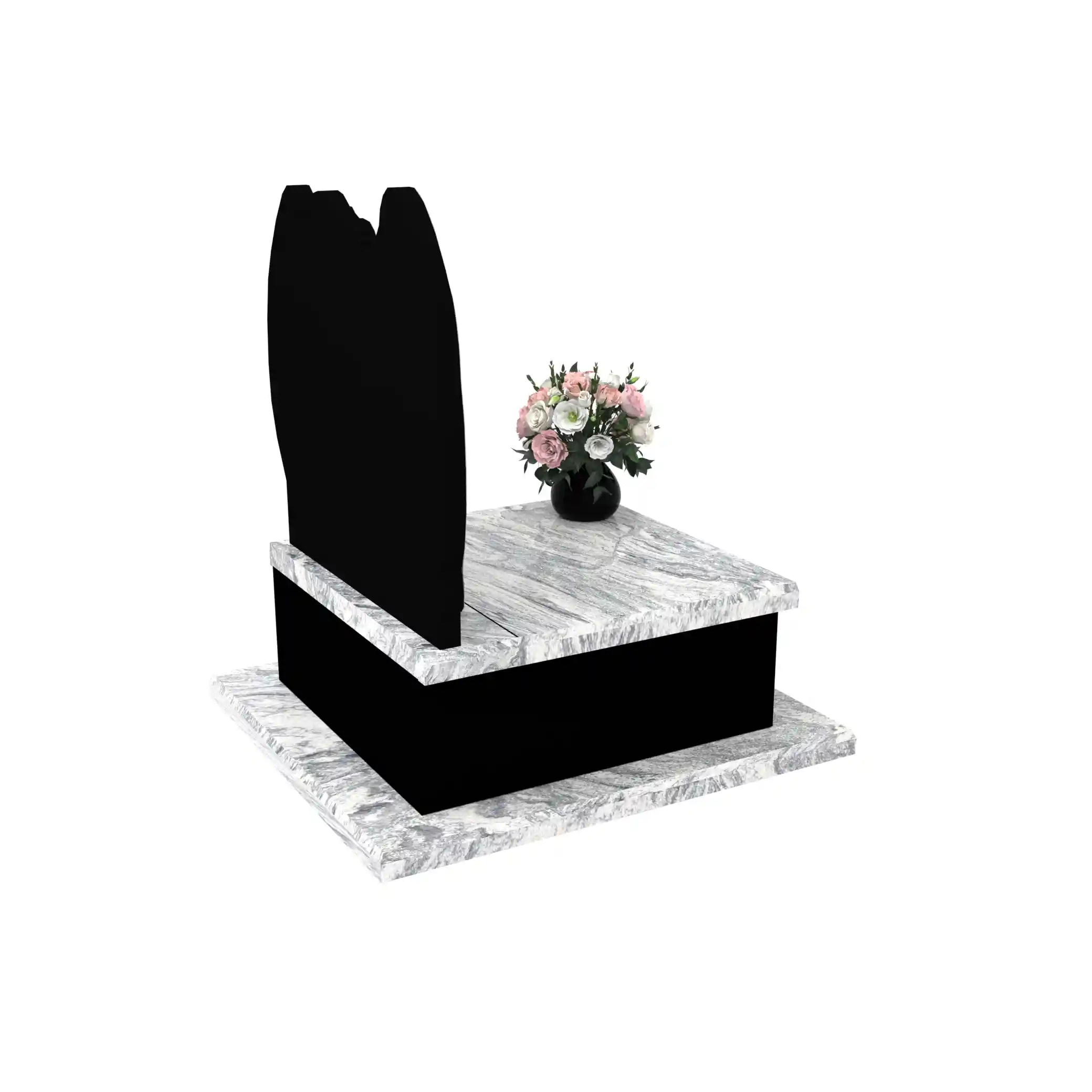 Nagrobek urnowy z rzeźbą anioła ze skrzydłami z granitu U 106+360 – photo №8