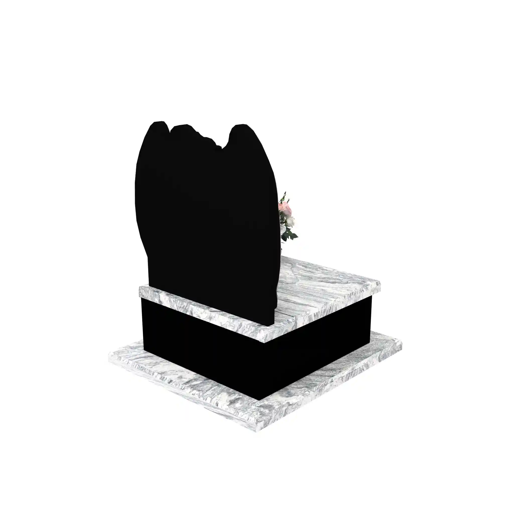 Nagrobek urnowy z rzeźbą anioła ze skrzydłami z granitu U 106+360 – photo №7