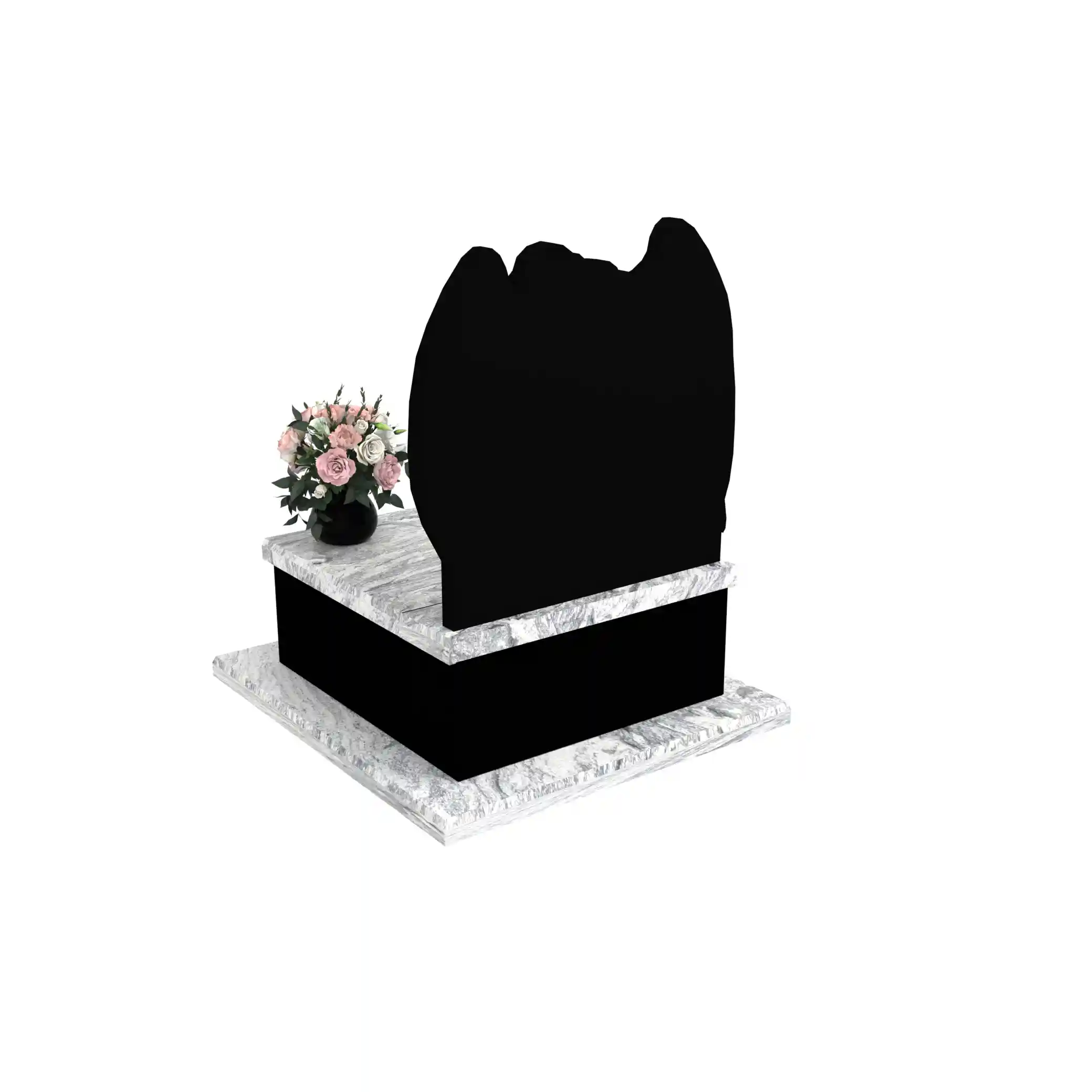 Nagrobek urnowy z rzeźbą anioła ze skrzydłami z granitu U 106+360 – photo №5