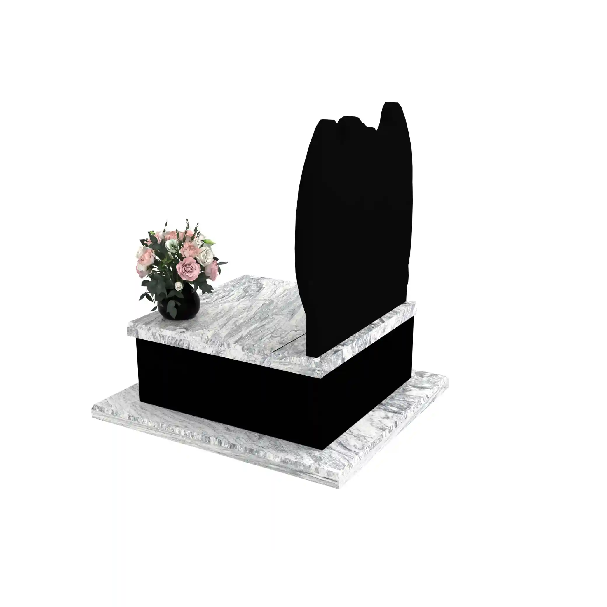 Nagrobek urnowy z rzeźbą anioła ze skrzydłami z granitu U 106+360 – photo №4