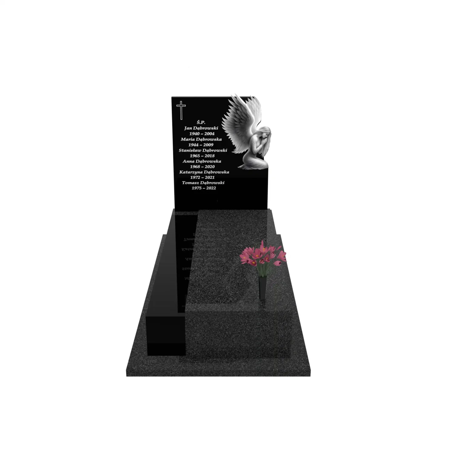 Nagrobek pojedynczy z grawerem anioła CK 175+360 – photo №12