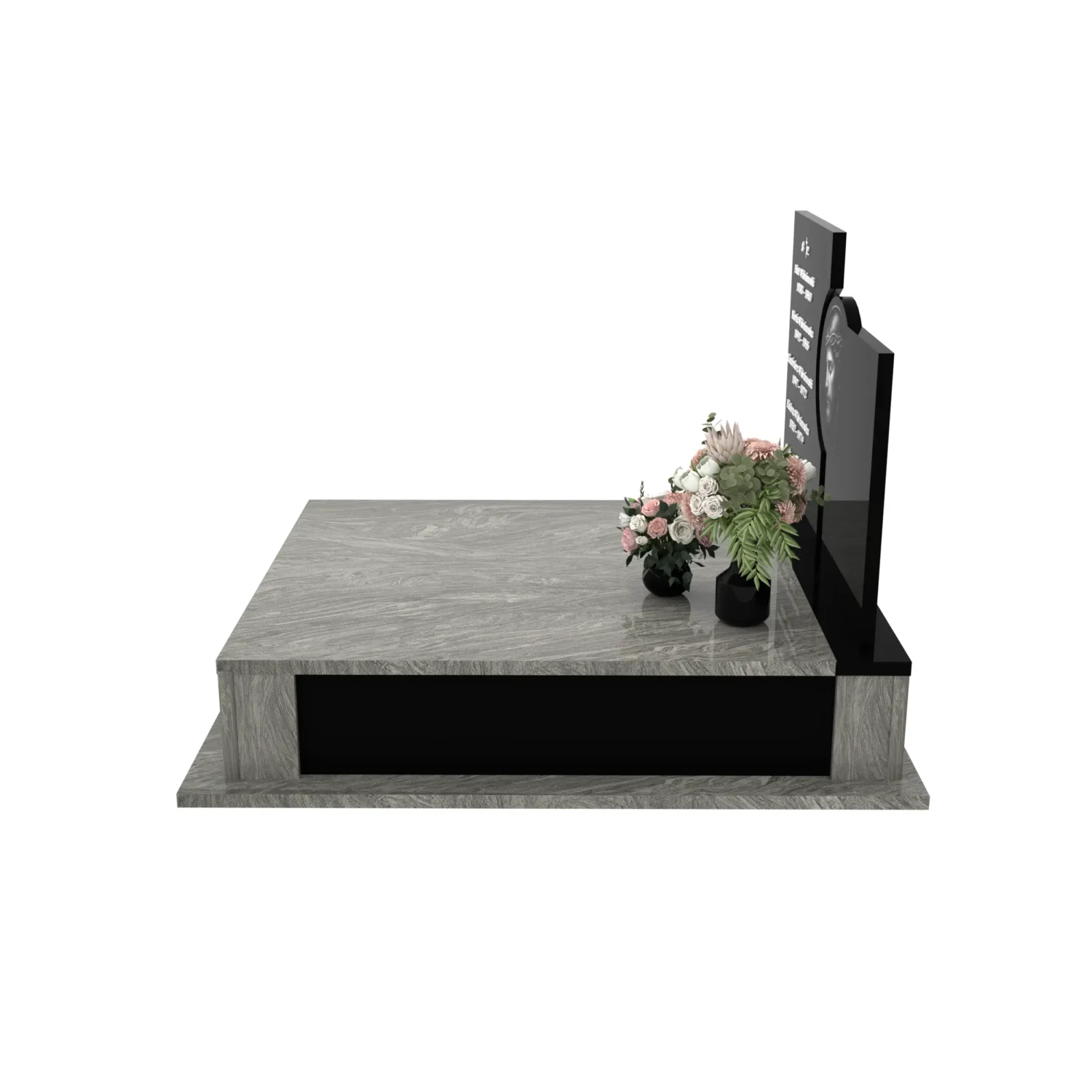 Nagrobek podwójny z grawerem Jezusa z granitu CK 107+360 – photo №3