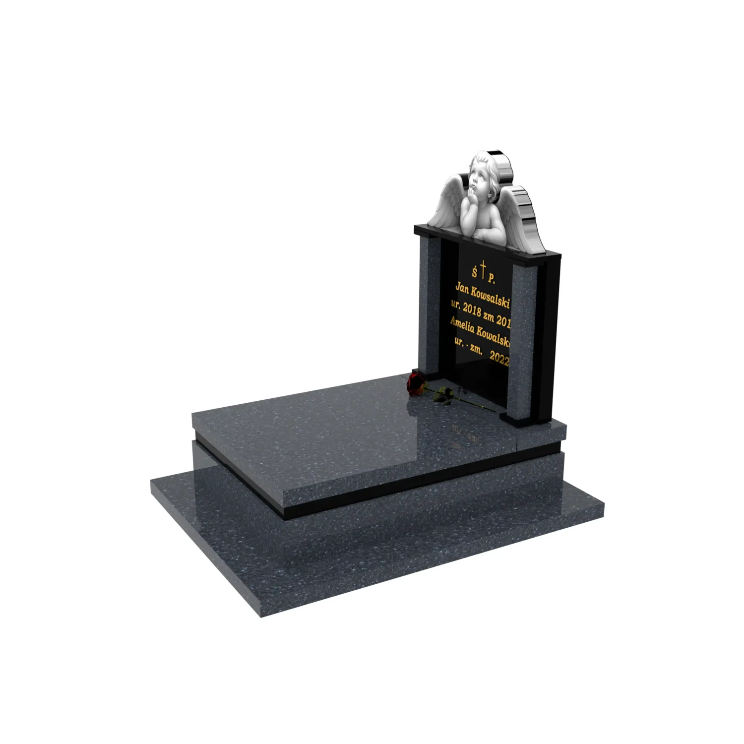 Nagrobek dla dziecka z grawerem anioła D 77+360 – photo №2