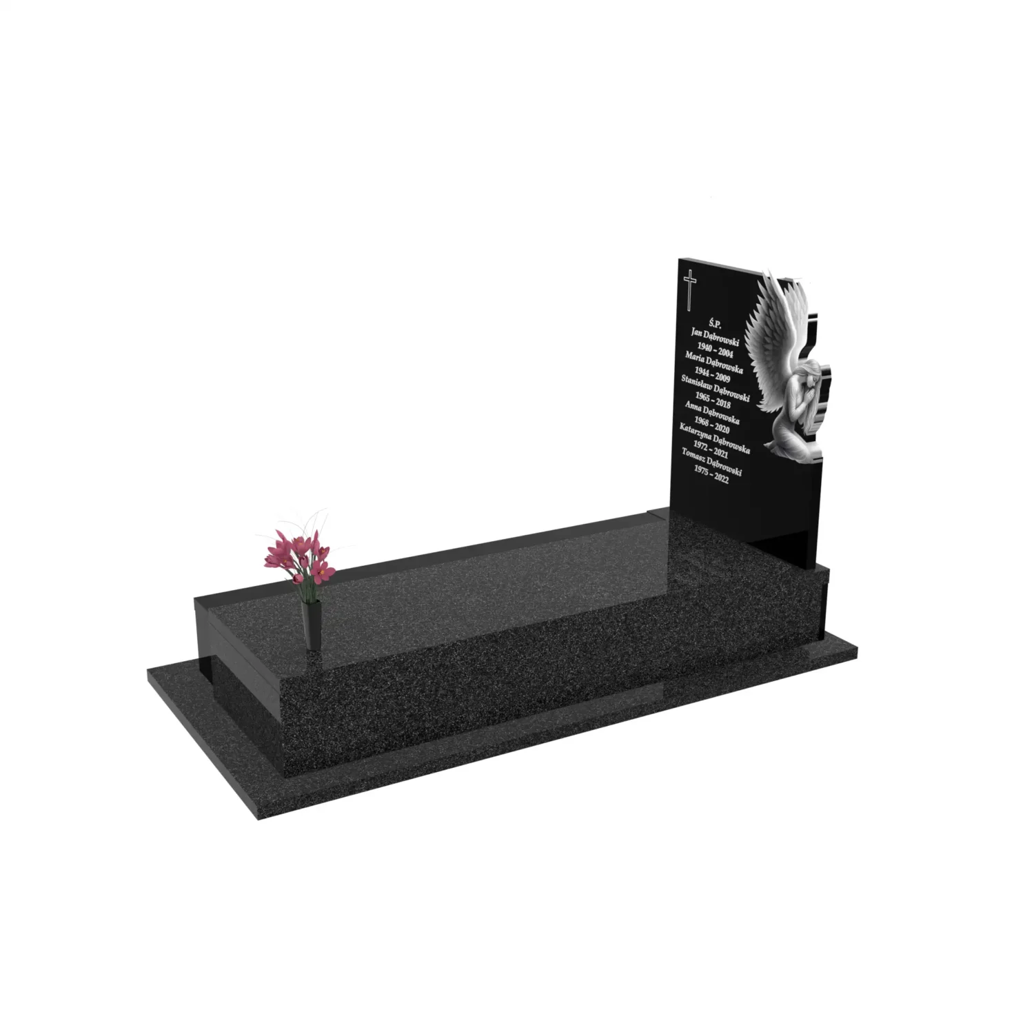 Nagrobek pojedynczy z grawerem anioła CK 175+360 – photo №2