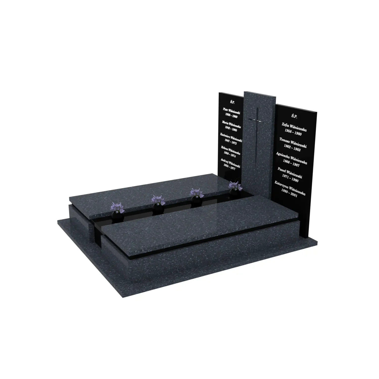 Nagrobek podwójny z rzezbionym krzyzem CK 113+360 – photo №2