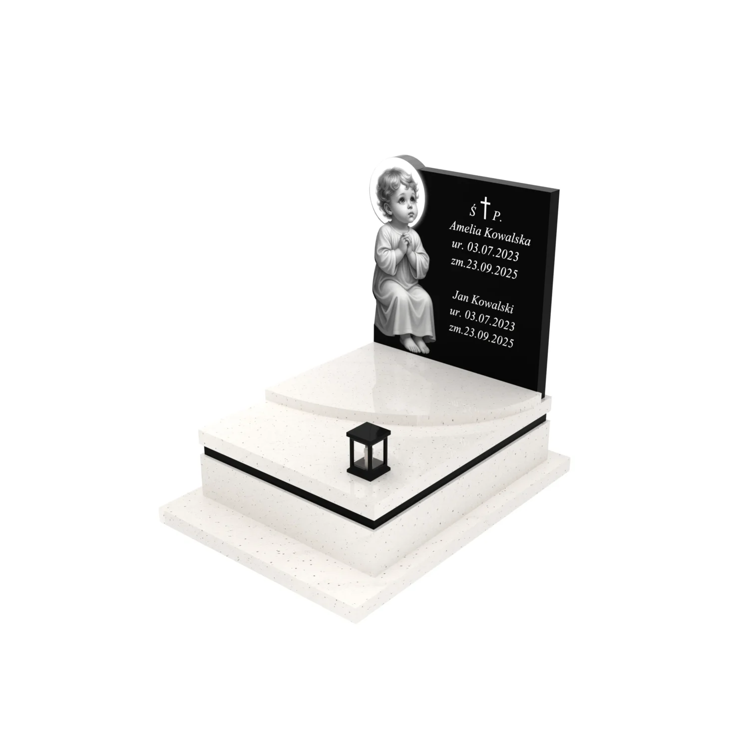 Nagrobek dla dziecka z grawerem anioła D 78+360 – photo №1