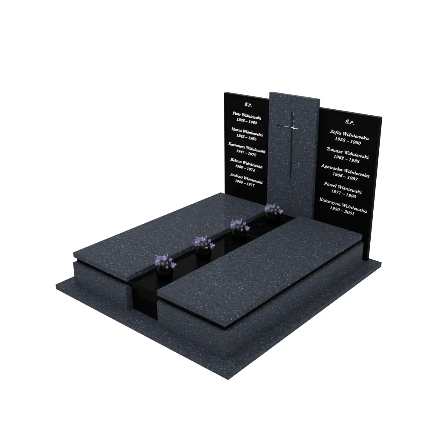 Nagrobek podwójny z rzezbionym krzyzem CK 113+360 – photo №1