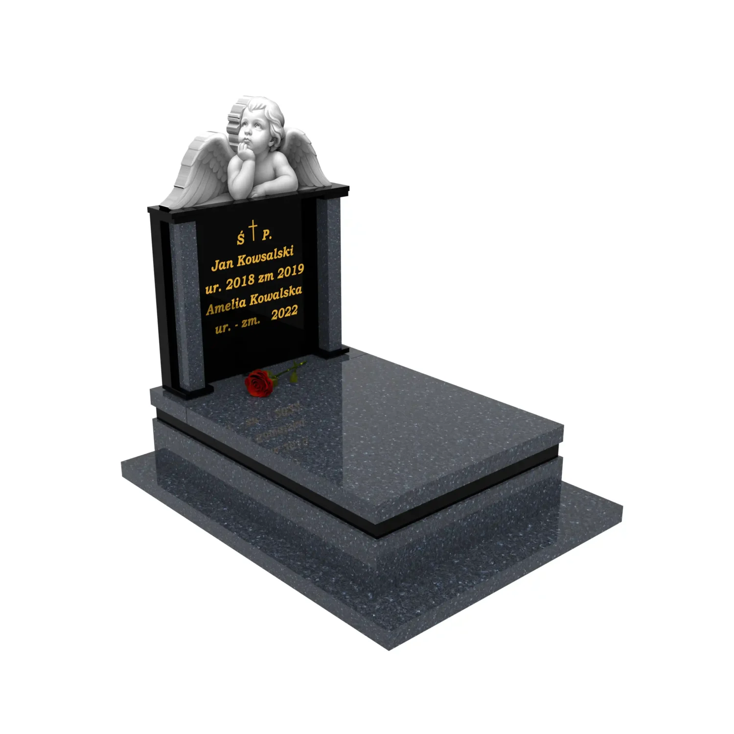 Nagrobek dla dziecka z grawerem anioła D 77+360 – photo №11