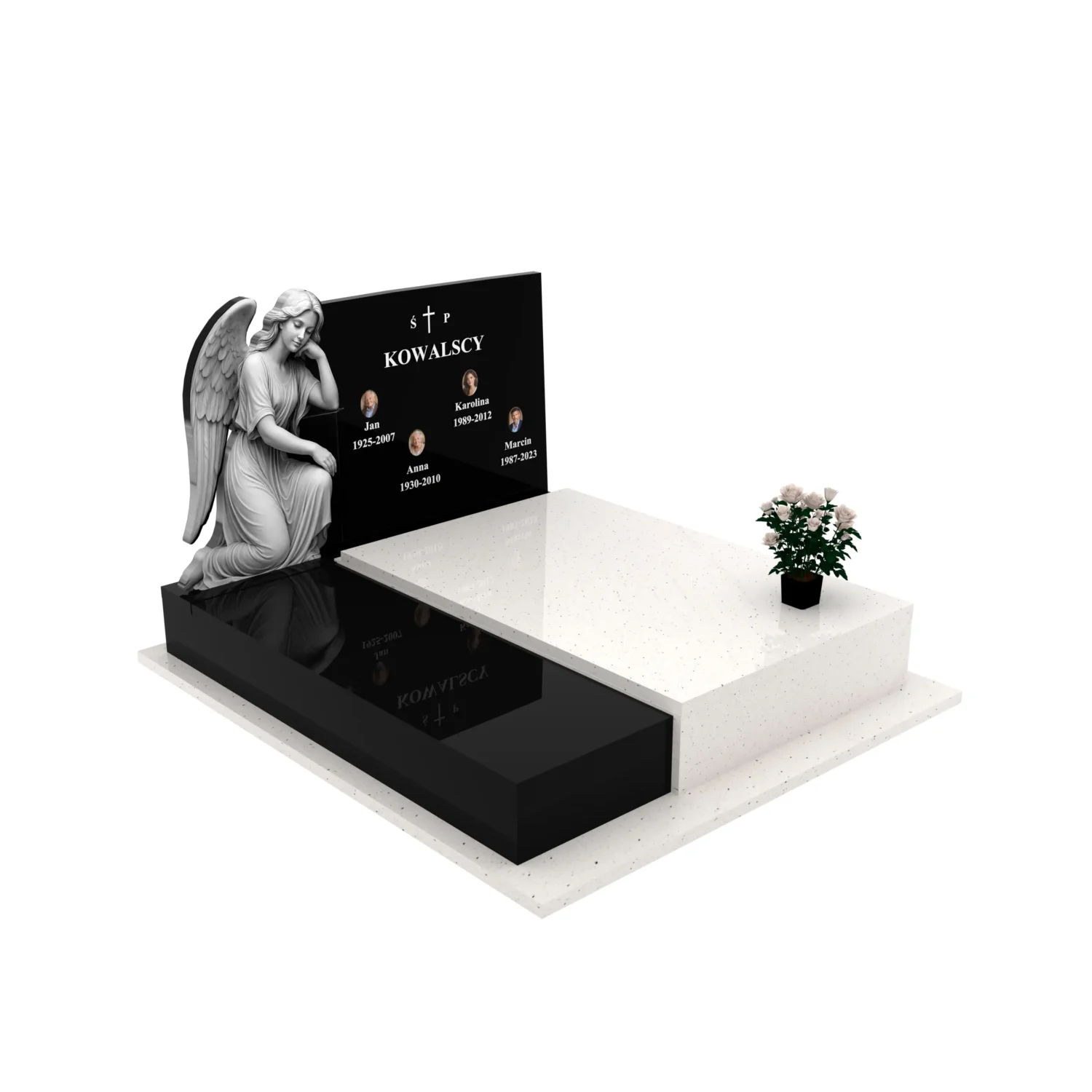 Nagrobek podwójny z grawerem anioła CK 114+360 – photo №11