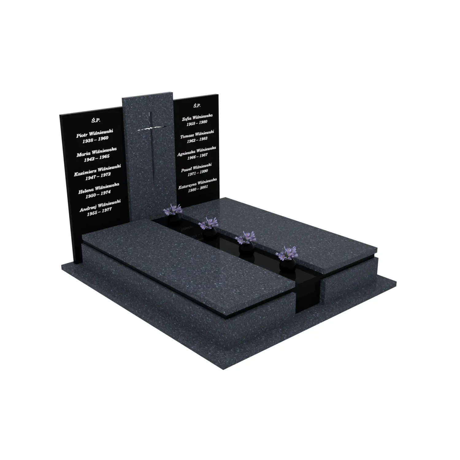 Nagrobek podwójny z rzezbionym krzyzem CK 113+360 – photo №11