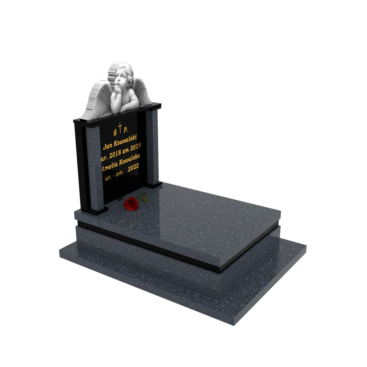 Nagrobek dla dziecka z grawerem anioła D 77+360 – photo №10